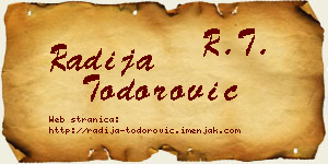 Radija Todorović vizit kartica